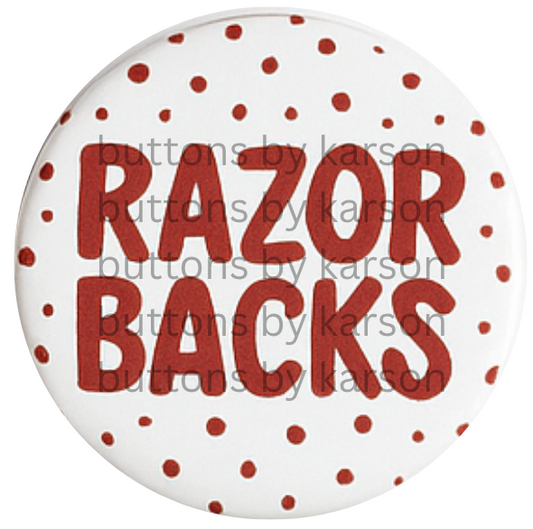 Razorbacks Polka Dot Button