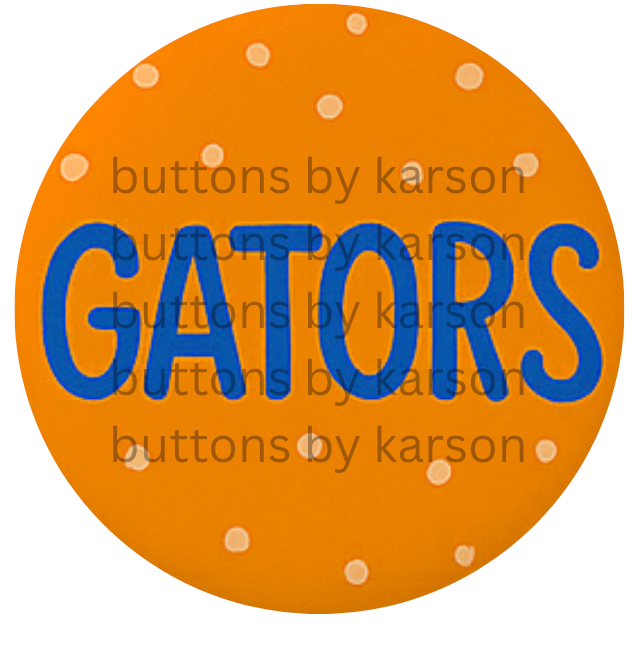 Orange Gators Polka Dot Button