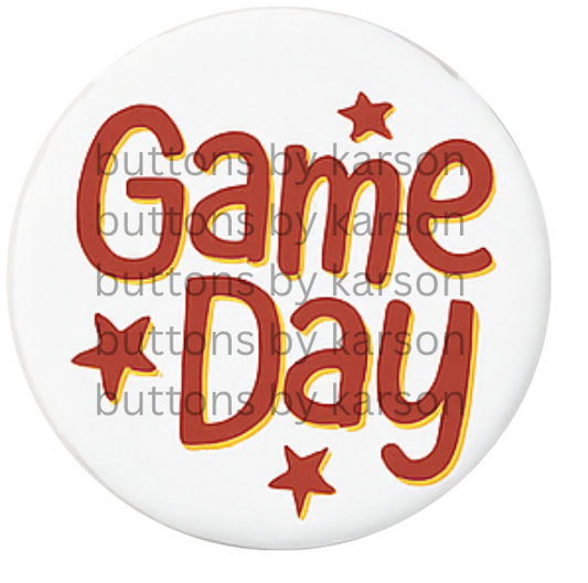 White and Red Gameday Button