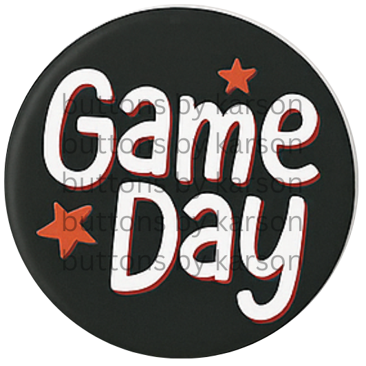 Black, Red, and White Gameday Button