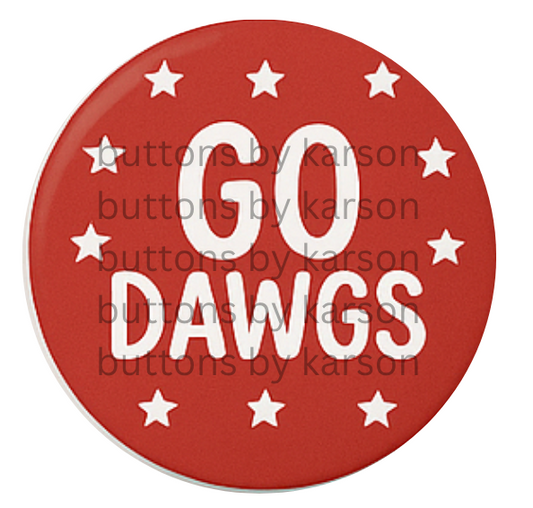 Go Dawgs Polka Dot Button