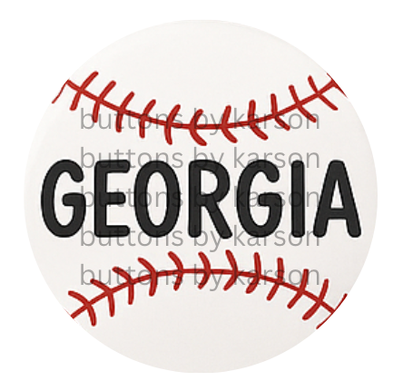 UGA Baseball Top Stitching Button