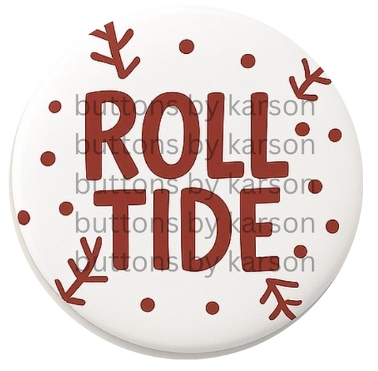 Roll Tide Baseball Button