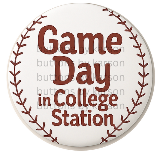 Gameday in College Station Baseball Button
