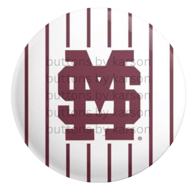 Mississippi State Baseball Uni Button