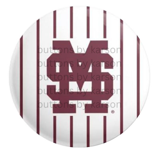 Mississippi State Baseball Uni Button