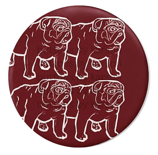 Bulldog Maroon Button