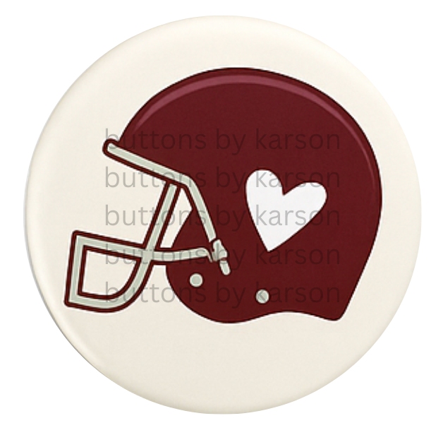 Maroon Football Helmet Button