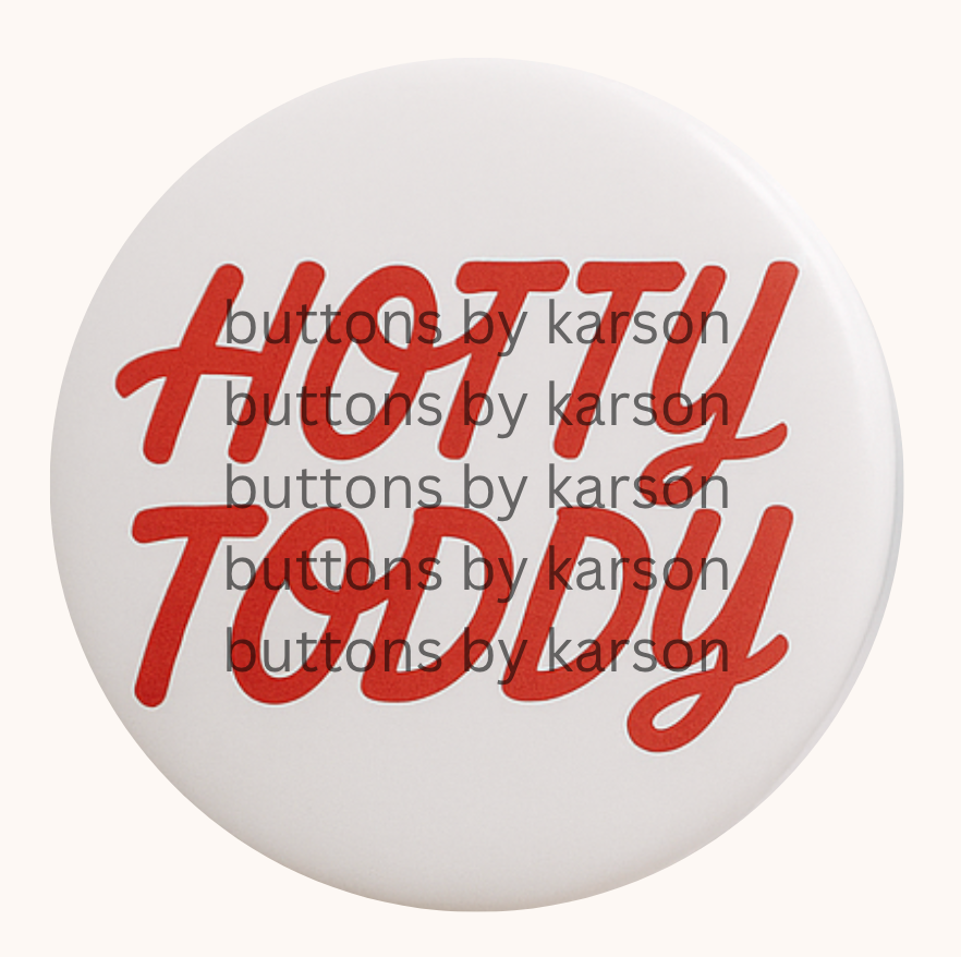 Hotty Toddy Red and White Button