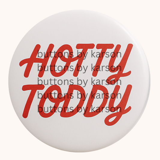 Hotty Toddy Red and White Button