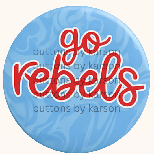 Blue Go Rebels Button