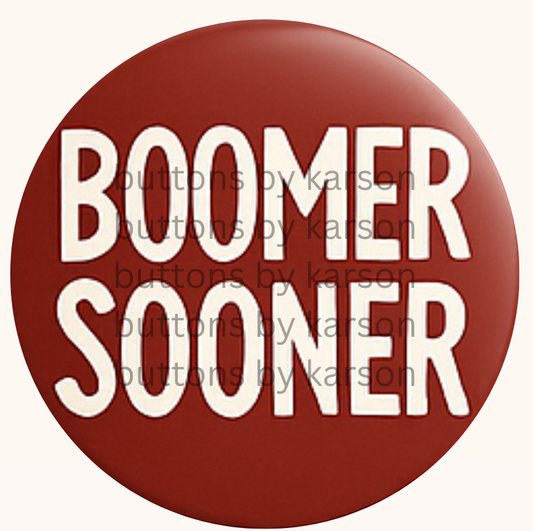 Red Boomer Sooner Button