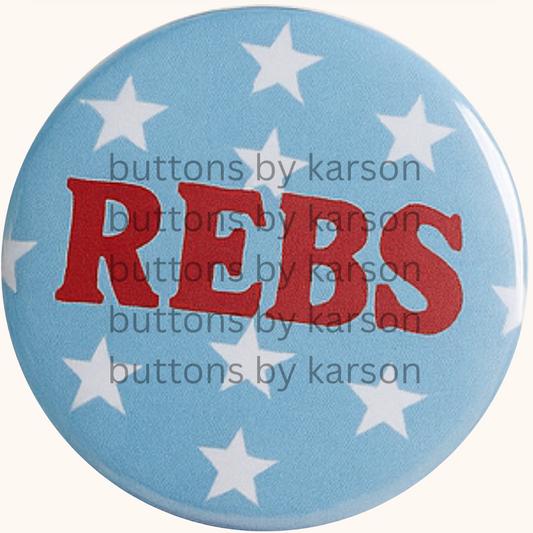 Red, White, and Blue Stars Rebs Button