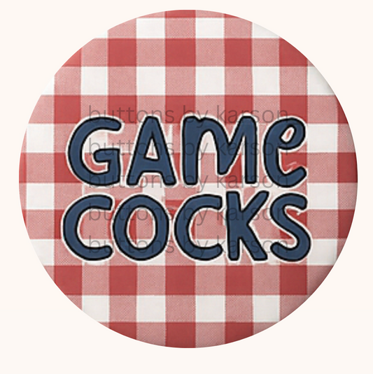 Gamecocks Gingham Button