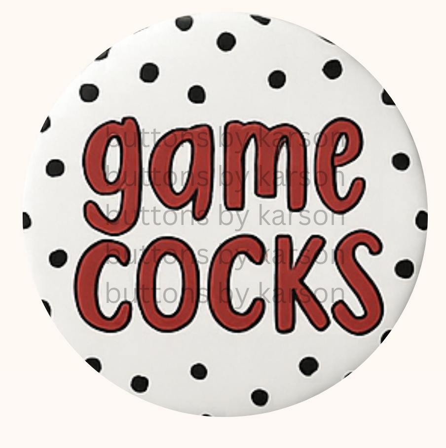 Gamecocks Polka Dot Button