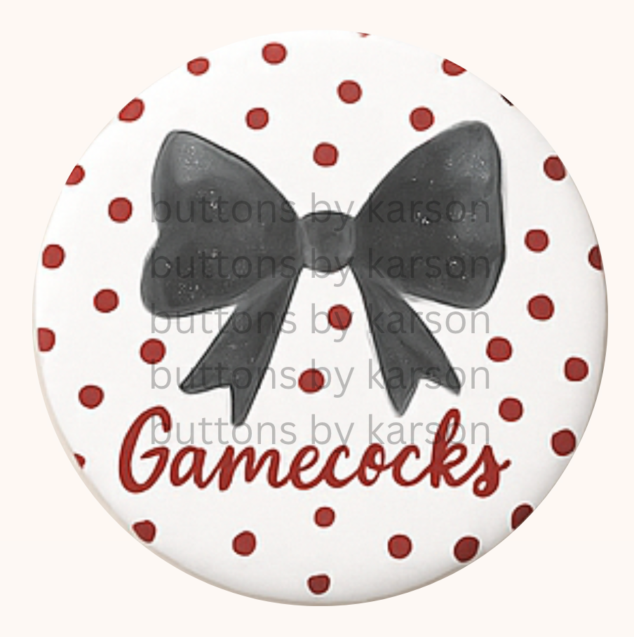 Black Bow Gamecocks Button