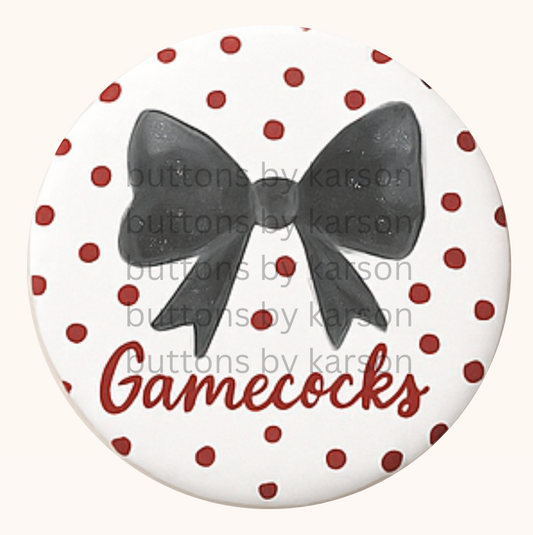Black Bow Gamecocks Button