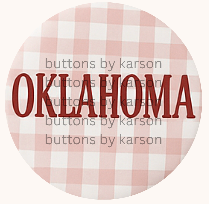 Gingham Oklahoma Button