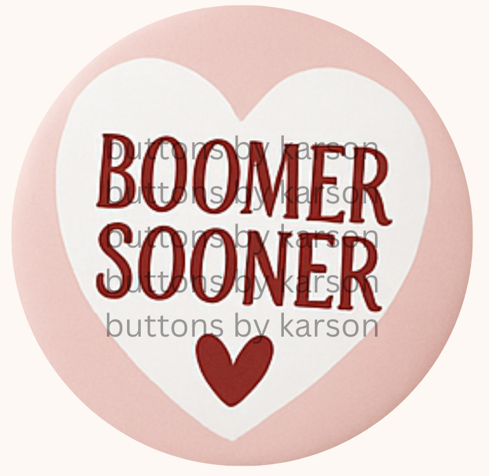 Heart Boomer Sooner Button