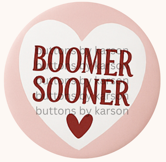 Heart Boomer Sooner Button