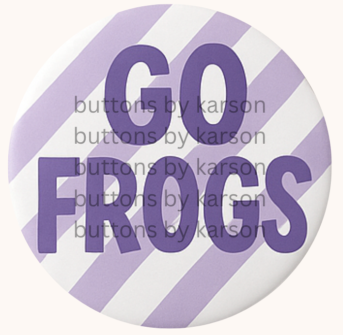 Striped Go Frogs Button