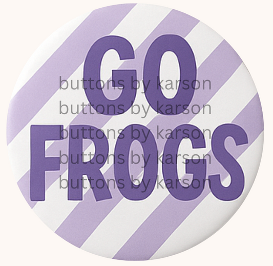 Striped Go Frogs Button