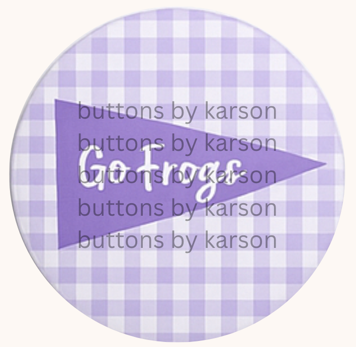 Gingham TCU Pennant Button