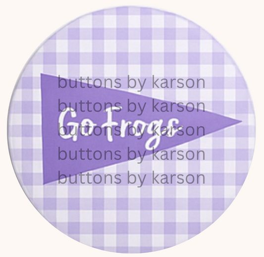 Gingham TCU Pennant Button