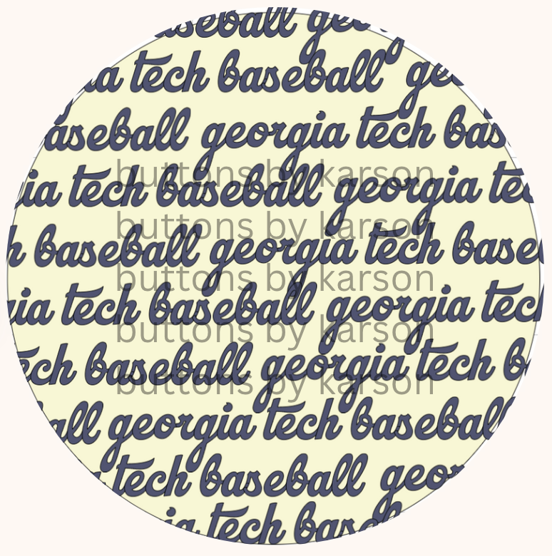 Yellow GT Baseball Button