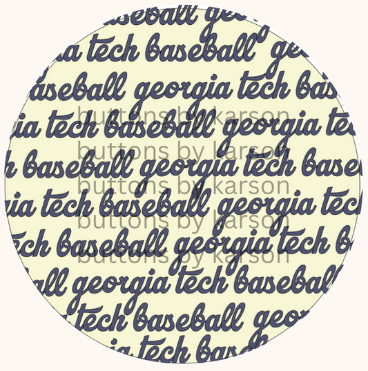 Yellow GT Baseball Button