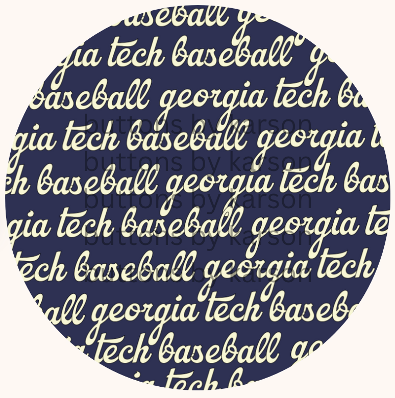 Navy GT Baseball Button