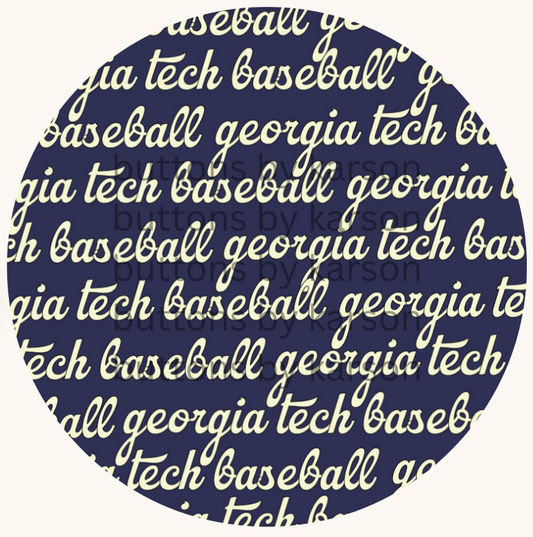 Navy GT Baseball Button