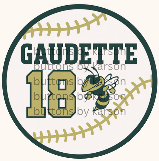 Baseball Number Button