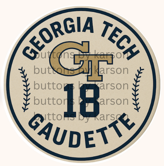 Yellow Vintage Baseball Button