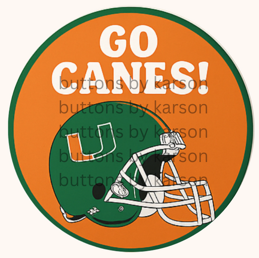 Go Canes Helmet Button