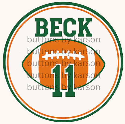 Football Name/Number Button