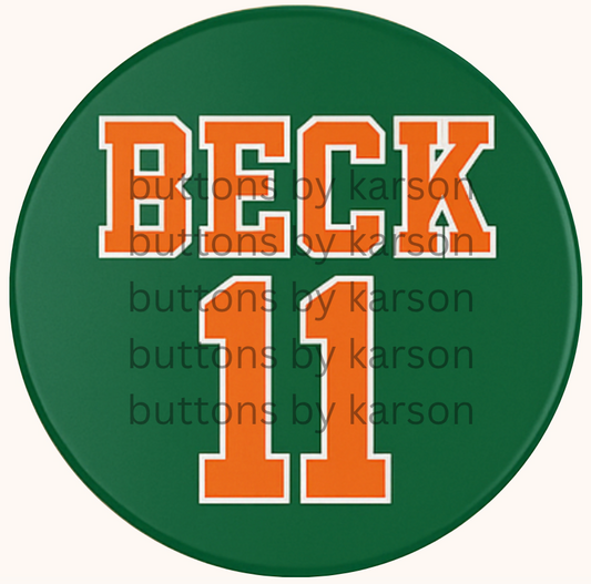 Green and Orange Name/Number Button