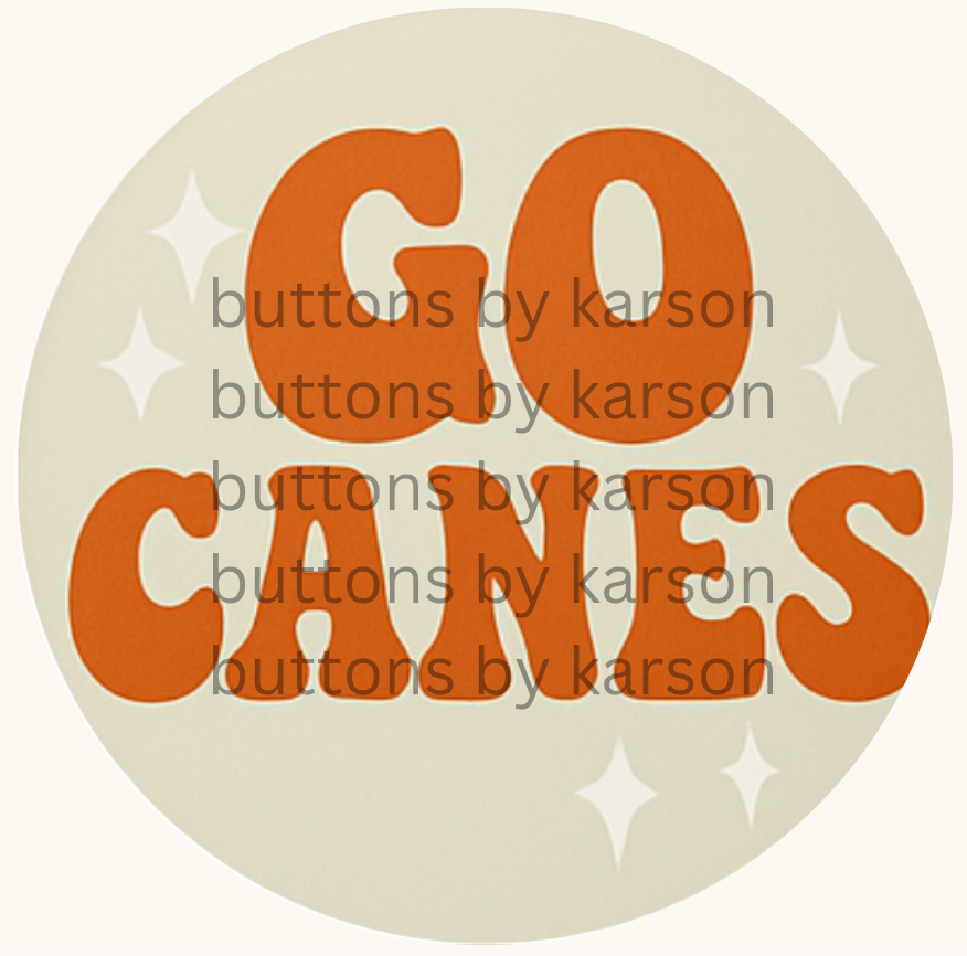 Orange Go Canes Button