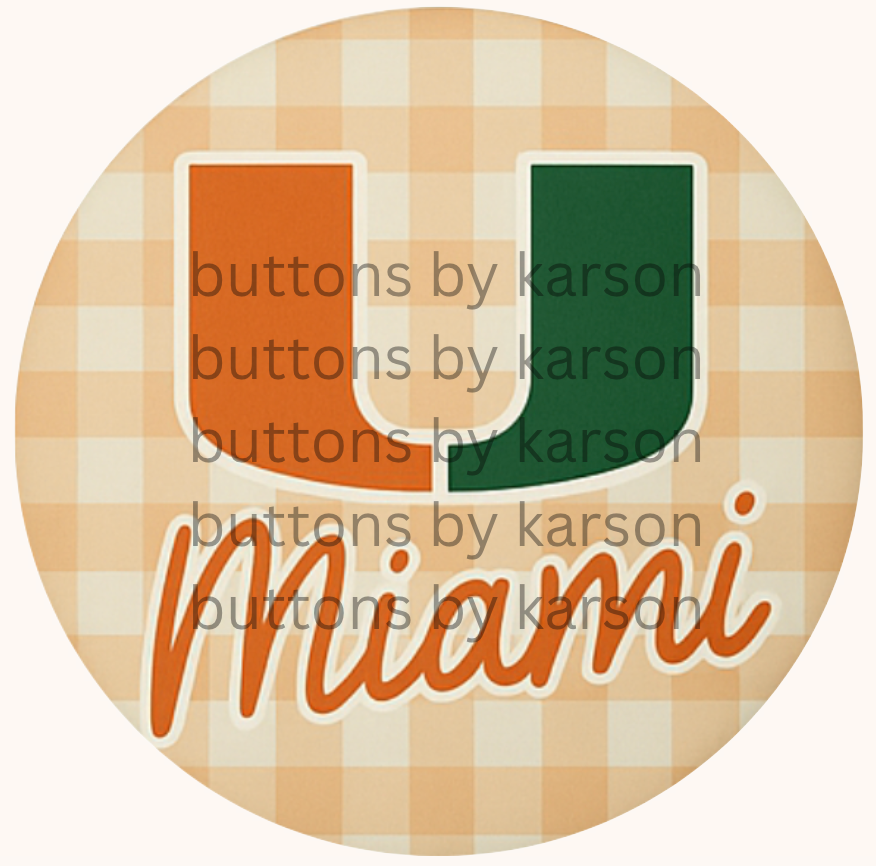 Gingham Miami Logo Button