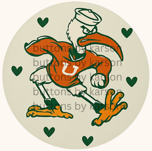 Mascot Green Heart Button