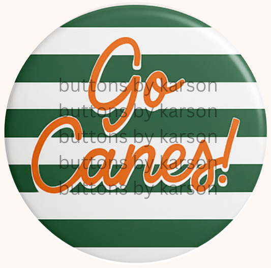 Go Canes Striped Button