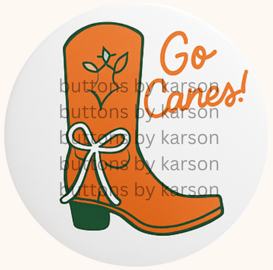 Bow Boot Go Canes Button