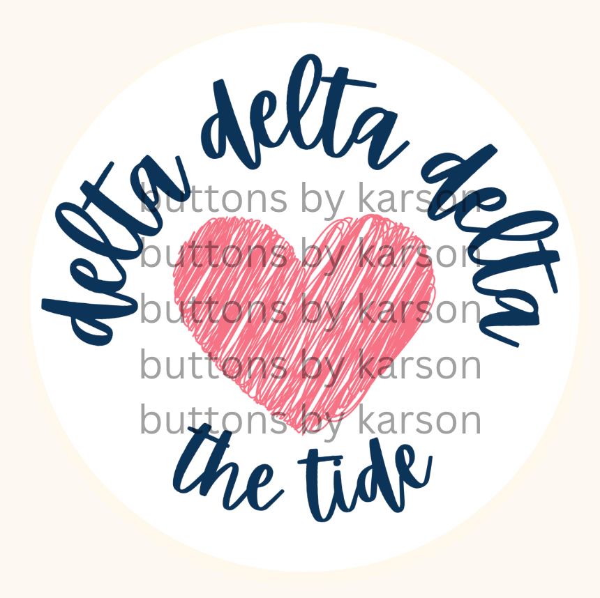 Sorority Loves Team Red Heart Button