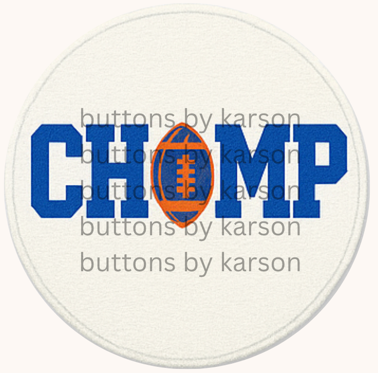 White CHOMP Football Button