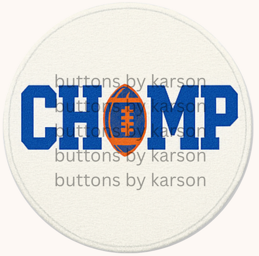 White CHOMP Football Button