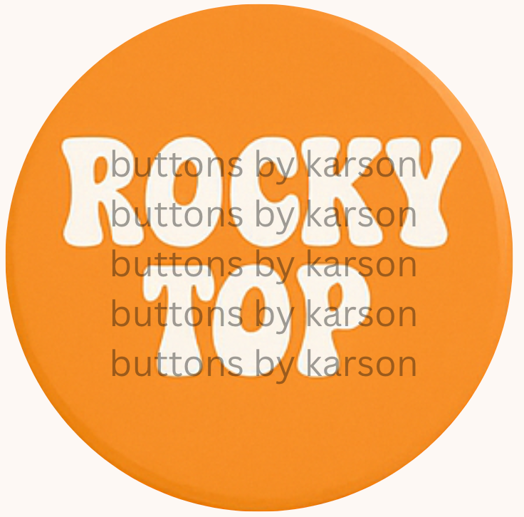 Bubble Letter Rocky Top Button