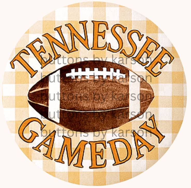 Tennessee Gameday Gingham Button