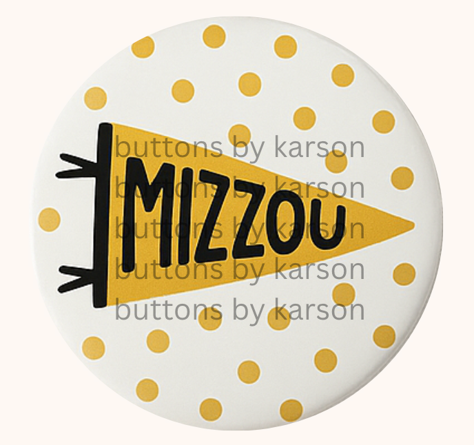 Polka Dot Mizzou Button