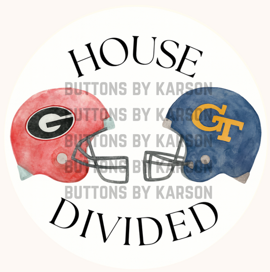 UGA/GT House Divided Button