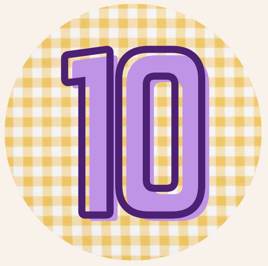 Gingham Number Button